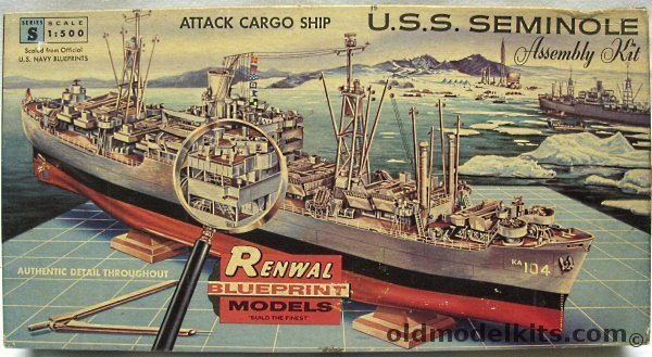 Renwal 1/500 Attack Cargo Ship USS Seminole, S604-149 plastic model kit